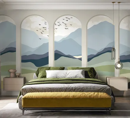 Арт. MNT-25 | Обои | Акварельные вершины