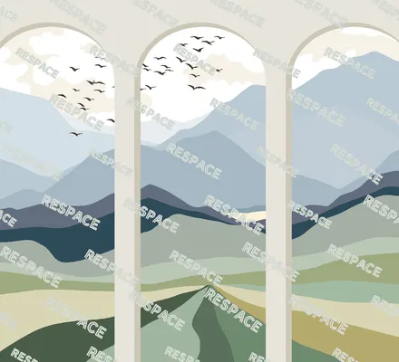 Арт. MNT-25 | Обои | Акварельные вершины