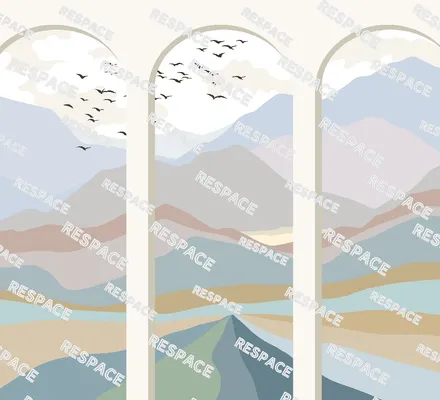 Арт. MNT-25 | Обои | Акварельные вершины (Цветовая вариация №4)