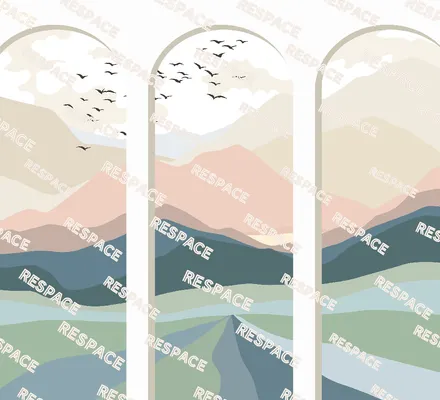 Арт. MNT-25 | Обои | Акварельные вершины (Цветовая вариация №2)