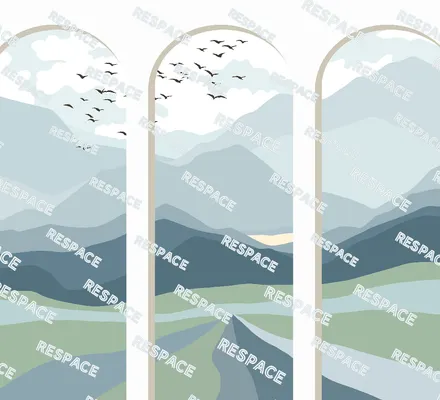 Арт. MNT-25 | Обои | Акварельные вершины (Цветовая вариация №3)