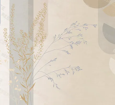 Арт. ARCH-05 | Обои | Геометрия сада (Цветовая вариация №2)