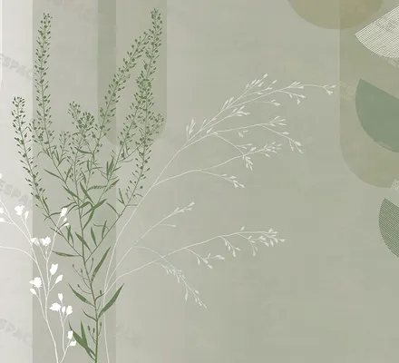 Арт. ARCH-05 | Обои | Геометрия сада (Цветовая вариация №4)