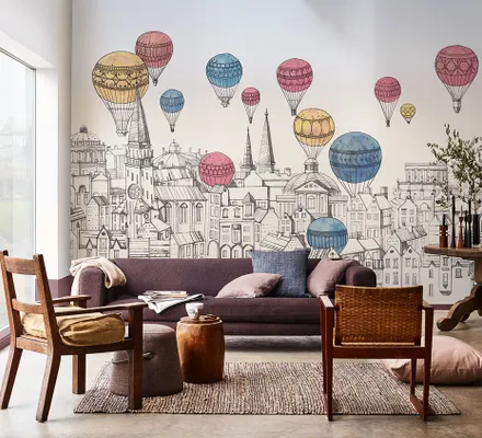 Арт. CLAS-35 | Обои | Небо над Парижем - Графика