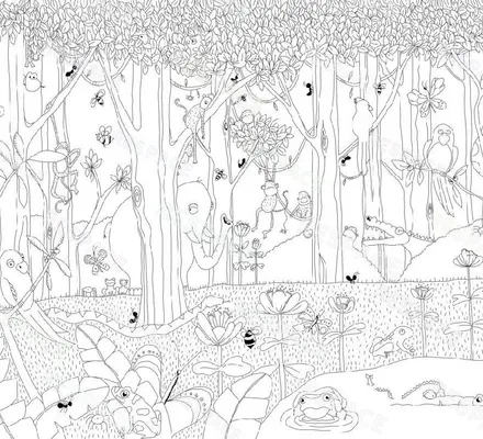 Арт. COLOUR-09 | Обои | Джунгли зовут