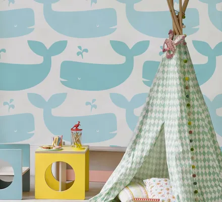 Арт. KIDS-22-1 | Обои | Киты