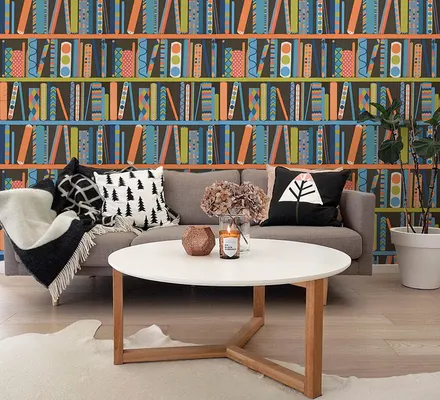 Арт. MOD-18 | Обои | Книжная полка