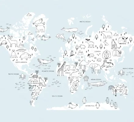Арт. KIDS-77 | Обои | Вокруг света