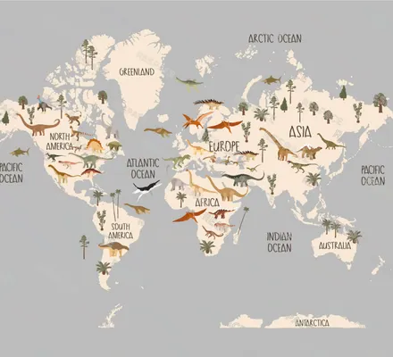 Арт. KIDS-76 | Обои | Прогулки с динозаврами