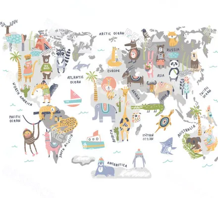 Арт. KIDS-53 | Обои | Кто где живет