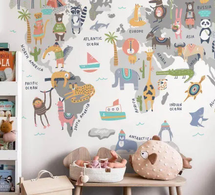 Арт. KIDS-53 | Обои | Кто где живет