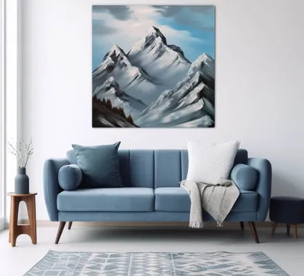 Арт. CAN-136 | Интерьерные картины | Горные вершины (Квадрат)