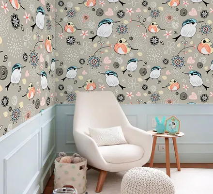 Арт. KIDS-05-1 | Обои | 44 чижа