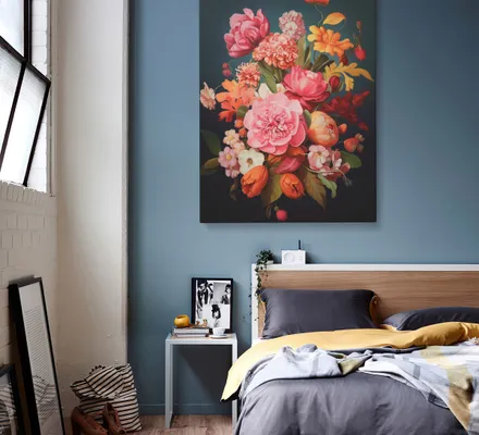 Арт. CAN-177 | Интерьерные картины | Цветочное изобилие (Прямоугольник)