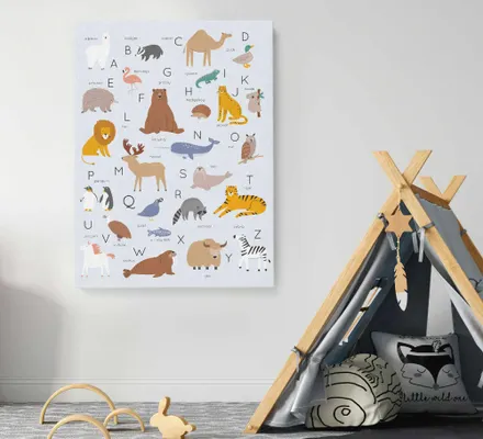 Арт. CAN-9 | Интерьерные картины | Алфавит (Прямоугольник)