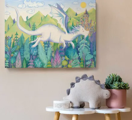 Арт. CAN-14 | Интерьерные картины | Как приручить дракона (Прямоугольник)