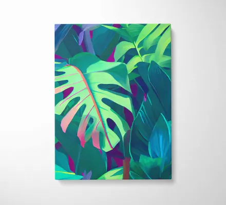 Арт. CAN-20 | Интерьерные картины | Листья масло 2 (Прямоугольник)