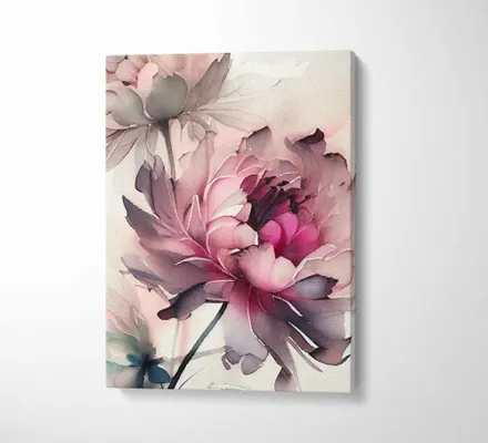 Арт. CAN-30 | Интерьерные картины | Пионы акварель (Прямоугольник)