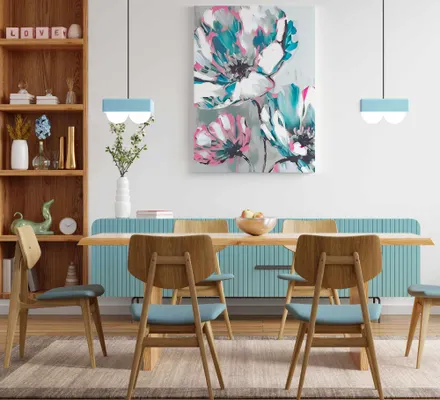 Арт. CAN-40 | Интерьерные картины | Цветы масло (Прямоугольник)