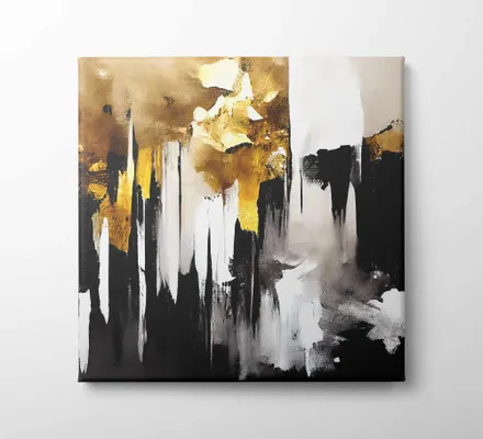 Арт. CAN-45 | Интерьерные картины | Абстракция золотая 1 (Квадрат)