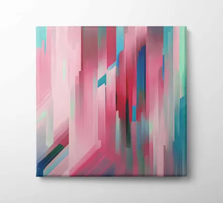 Арт. CAN-47 | Интерьерные картины | Абстракция полосы розовые (Квадрат)