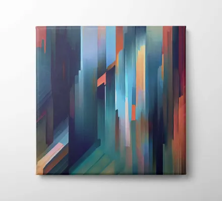 Арт. CAN-48 | Интерьерные картины | Абстракция полосы синие (Квадрат)