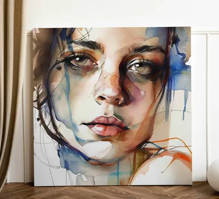 Арт. CAN-60 | Интерьерные картины | Портерет девушки (Квадрат)