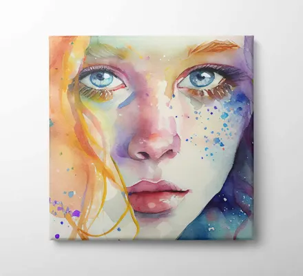 Арт. CAN-61 | Интерьерные картины | Портерт девушки солнца (Квадрат)