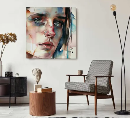 Арт. CAN-62 | Интерьерные картины | Портрет девушки 2 (Квадрат)