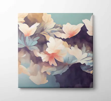 Арт. CAN-69 | Интерьерные картины | Цветы акварель (Квадрат)