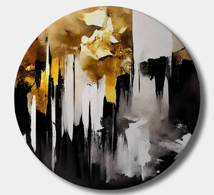 Арт. CAN-71 | Интерьерные картины | Абстракция золотая 1 (Круг)