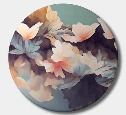 Арт. CAN-79 | Интерьерные картины | Цветы акварель (Круг)