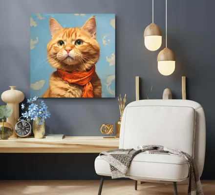 Арт. CAN-169 | Интерьерные картины | Пушистый странник (Квадрат)