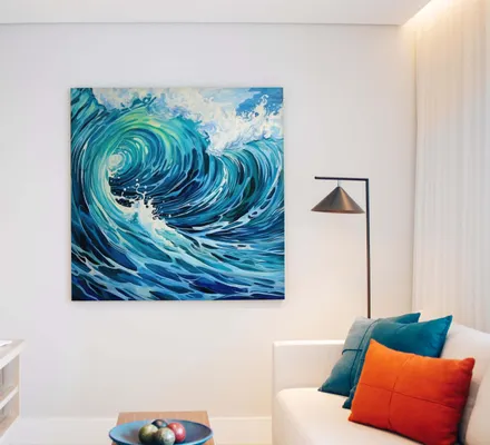 Арт. CAN-167 | Интерьерные картины | Волна (Квадрат)