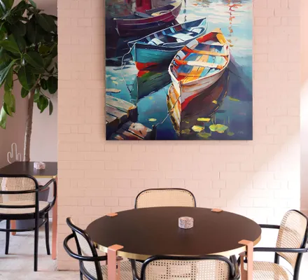 Арт. CAN-84 | Интерьерные картины | Причал (Квадрат)