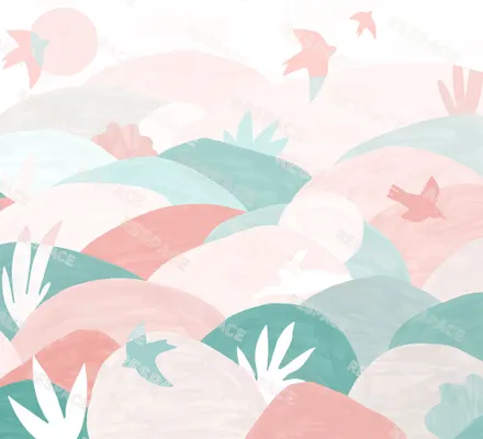 Арт. KIDS-95 | Обои | Лето на холме (Цветовая вариация №4)