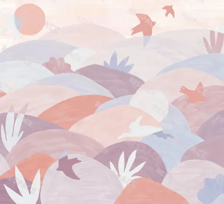 Арт. KIDS-95 | Обои | Лето на холме (Цветовая вариация №3)