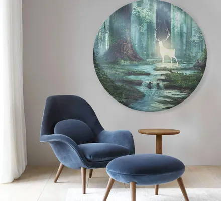 Арт. CAN-91 | Интерьерные картины | Лесной хранитель (Круг)