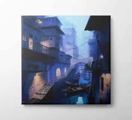 Арт. CAN-153 | Интерьерные картины | Ночная Венеция (Квадрат)
