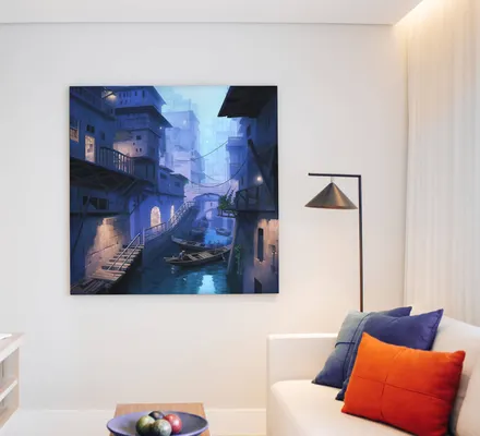 Арт. CAN-153 | Интерьерные картины | Ночная Венеция (Квадрат)