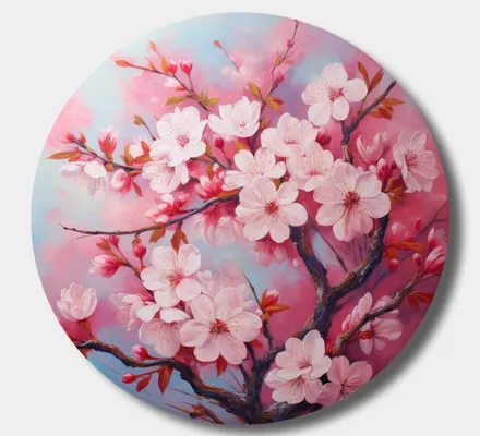 Арт. CAN-174 | Интерьерные картины | Сакура (Круг)
