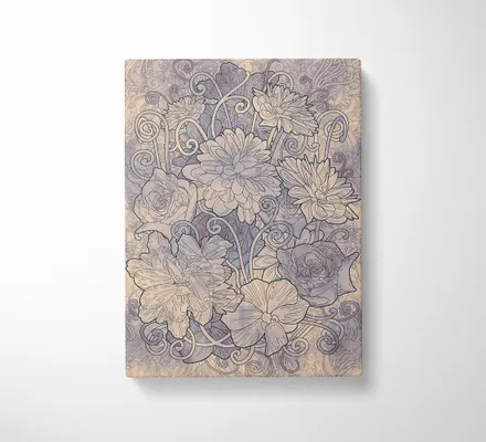 Арт. CAN-175 | Интерьерные картины | Цветочная гравюра (Прямоугольник)