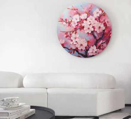 Арт. CAN-174 | Интерьерные картины | Сакура (Круг)